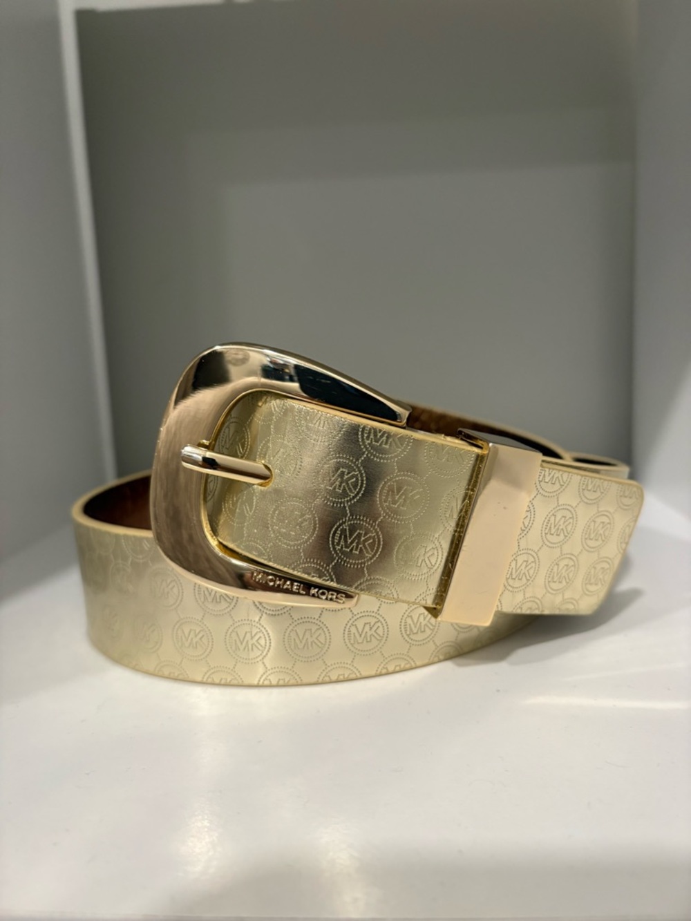 Michael Kors Gold Logo Monogram Belt